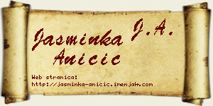 Jasminka Aničić vizit kartica